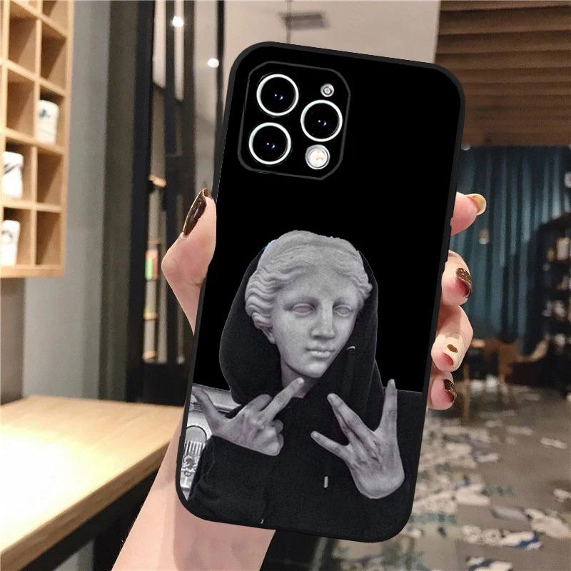 

Abstract Art Phone Case For iphone 16 15 14 Pro Max 13 12 11 Pro Max XS XR X 12mini 14 Plus Lines David Mona Lisa Case Funda iPhone 16