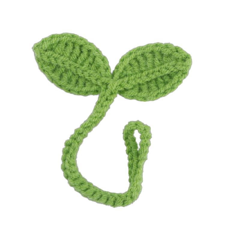 Creative Knitted Crochet Leaf Sprout Data Cable Straps Cute Headphone Accessory