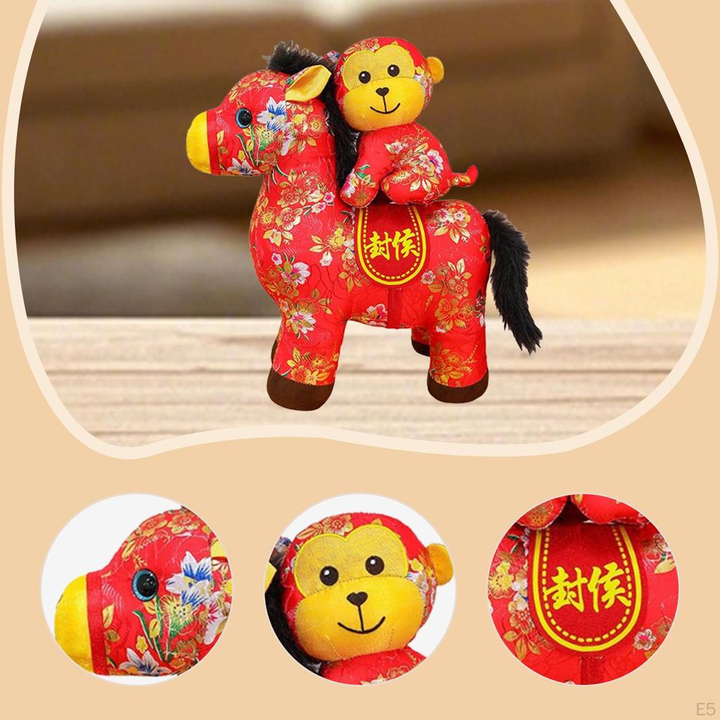 Chinese Horse Year Decorations Doll Car Ornaments Statue for Office Tabletop Blessing