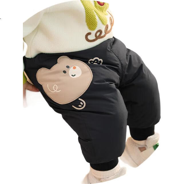 BALABALA Baby down Pants, Children's Long Trousers for Boys And Girls, Winter Wear 2025 New Style, Thickened Warm Joggers, Cute And Trendy