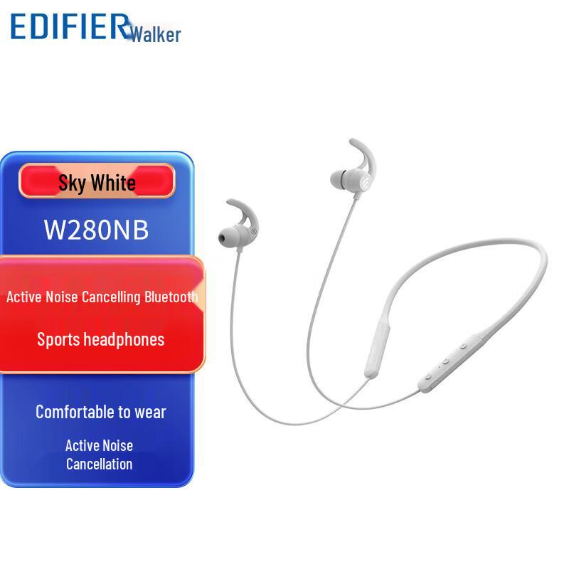 Edifier W280NB Neckband Active Noise-Cancelling Bluetooth Sport Earbuds