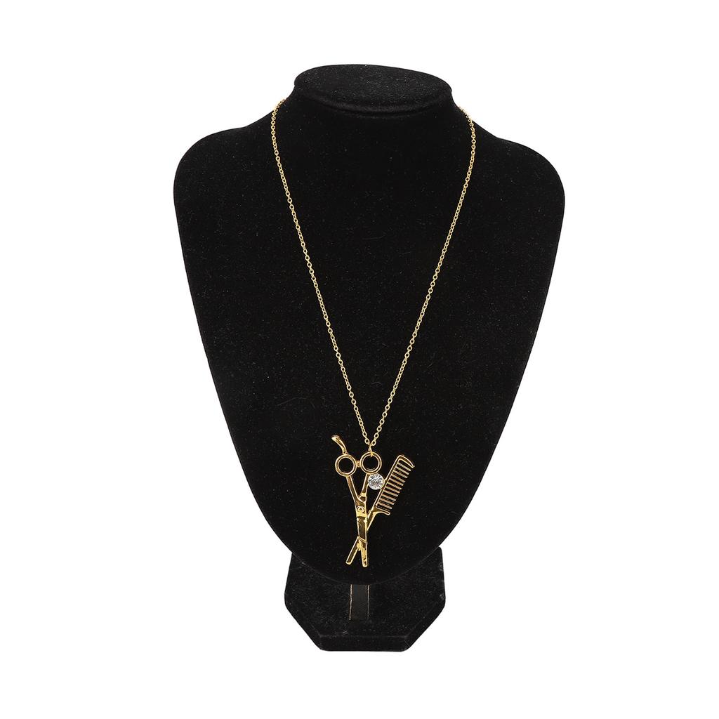 Sax Kam Hänge Halsband Legering Sax Kam Prydnader Utsökt Hår Stylist Hänge