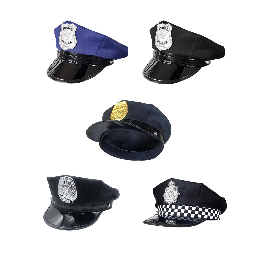 Kids Police Officer Hat Headgear Cosplay Children Police Hat for Fancy Dress