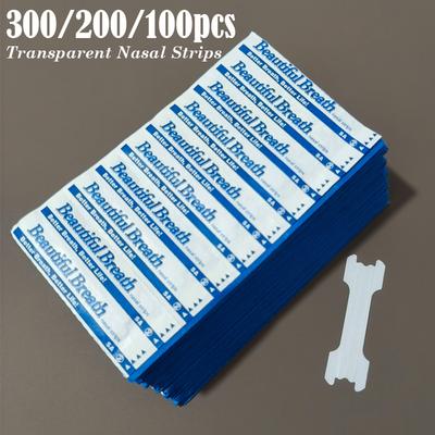 Durable And Safe 300/200/100/Pcs Transparent Breath Nasal Strips 2 Supports Anti-Snoring Nose Patch For Good Sleeping Better Breathing Aid Decive