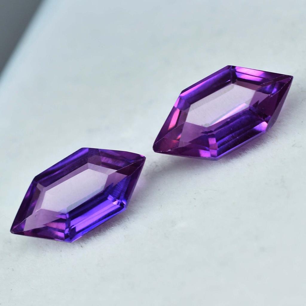 Purple Tanzanite Loose Gemstone 16 Ct Fancy Shape Pair for Jewelry Making and Gem Collections