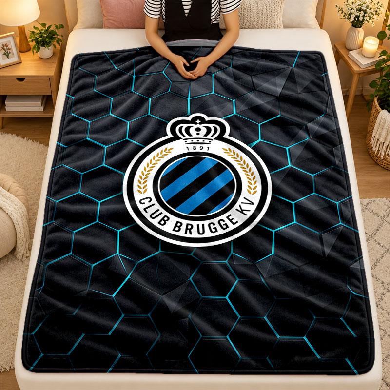 Flannel BlanketClub Brugge FC Warm Soft Throw Blanket for Indoor Sofa Bed Living Room Use