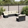 VidaXL Garden Lounge Set 9 Pcs with Cushions Black Braided Resin 3250105