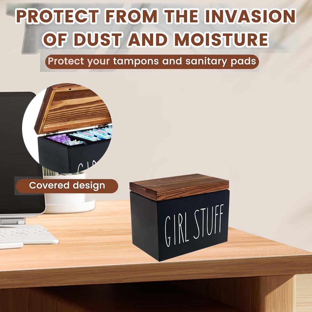 Rustikale Holz Badezimmer Aufbewahrungsbox Tamponhalter Für Frauen Periode Organizer Hygieneartikel Aufbewahrungsbox