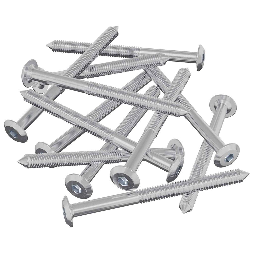 Furniture Screws 12 Pcs Silver M6 X 85 Mm Steel