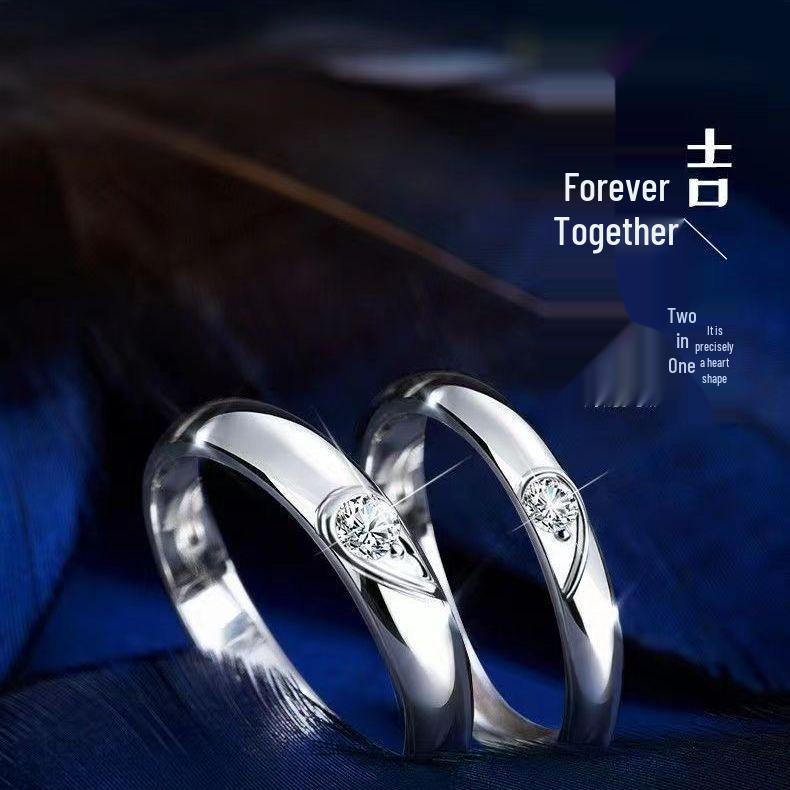 Eternal Love Moissanite Couple Rings: Silver Bands for Men & Women - Perfect for Proposals, Birthdays, or Valentine's Day.