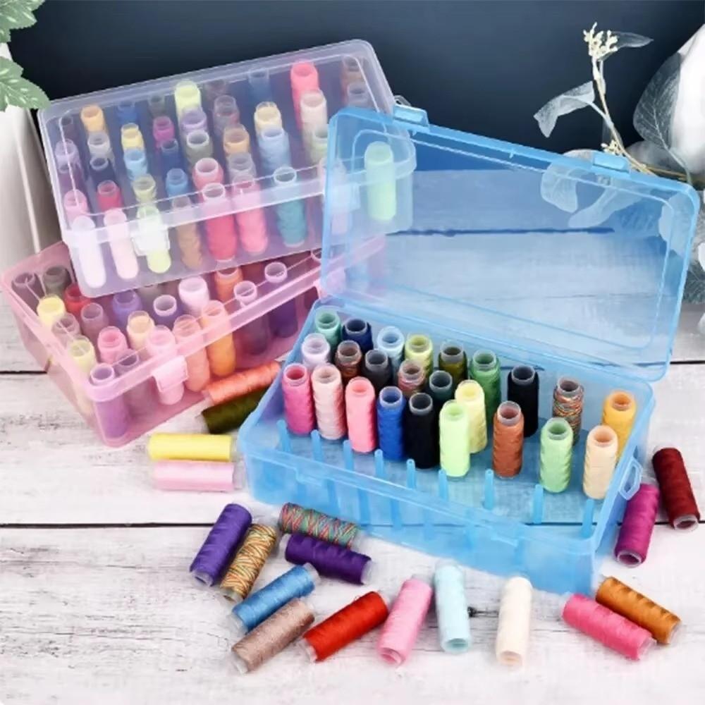 Plastic Needle and Thread Box Transparent Sewing Thread Box Bobbins Container  Sewing Tools
