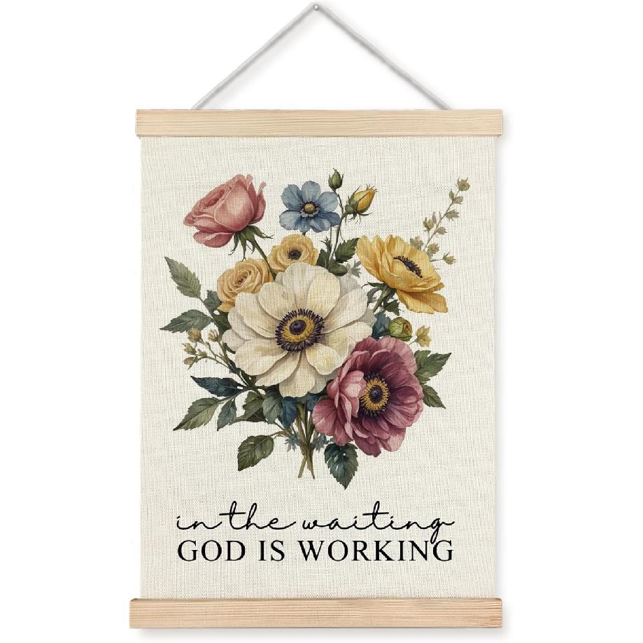 WUCHJ Psalm 61:2 Christian Wall Art Poster, pirational Christian Wall Decor, When My Heart is Overwhelmed Bible Verses Canvas Prints Artwork for Home