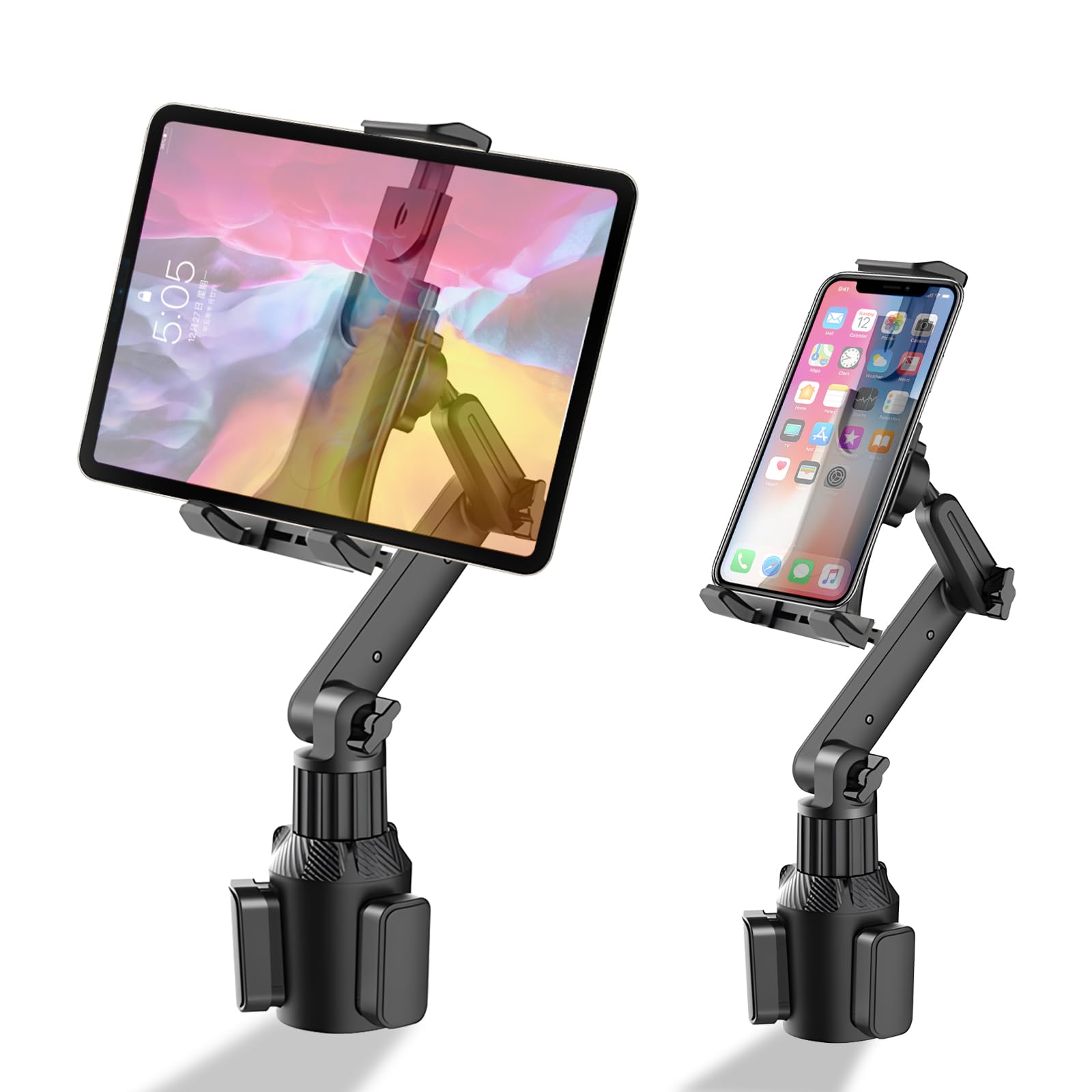 

ANKDELL Автомобильный держатель для планшета в подстаканник для iPad Автомобильный держатель для напитков с выдвижным переключателем Стабильный телефон Легко совместимый со всеми дюймовыми моделями [Новинка 2025] Рука,