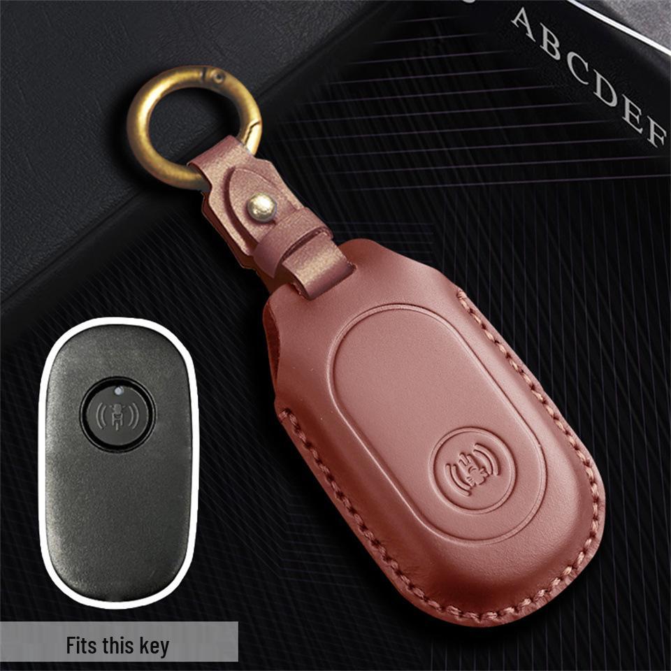 Handgefertigter Schlüsselanhänger aus echtem Leder für Sanyang SYM Motorrad-Fernbedienung - Retro-Stil
