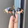 Vintage Enamel Dragon Brooches Jewelry Flying Dragon Brooch Office Rhinestone Brooch Pins