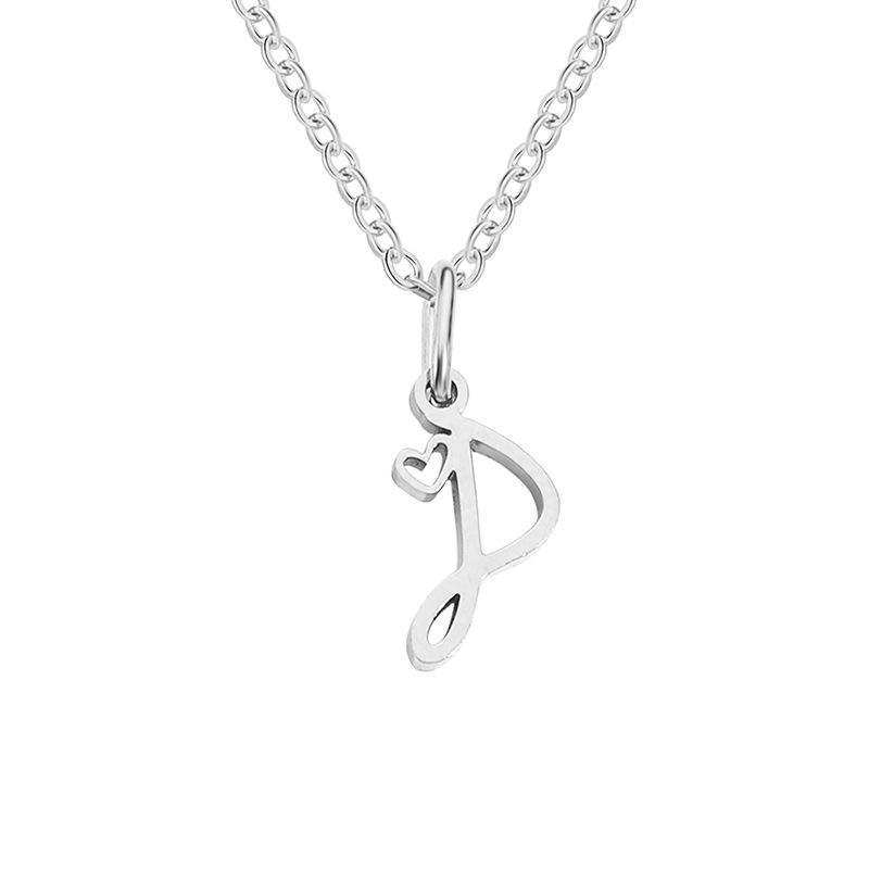 eManco Women's Niche Stainless Steel Letter Clavicle Necklace