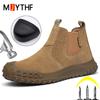 Male European Standard Steel Toe Cap Work Shoes Anti Smashing Anti Piercing Safety Shoes Anti Spark Welding Work Shoes Engineers