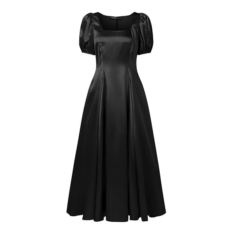 ZANZEA Women Casual Square Collar Summer Short Sleeve Party Long Dress