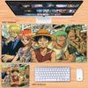 Cute Decorative Wallpaper One Piece Leather Mouse Pad Large Size Anime Boys Zoro Office Non-Slip and Dirt-Resistant Keyboard Mat