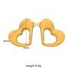 18K Gold Titanium Steel Ram Horn Heart C-Shape Earrings - Fashionable European & American Hollow Ear Studs
