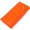 Large Women's Wallet Made of Genuine Grained Leather CANPELLINI 21710 Orange