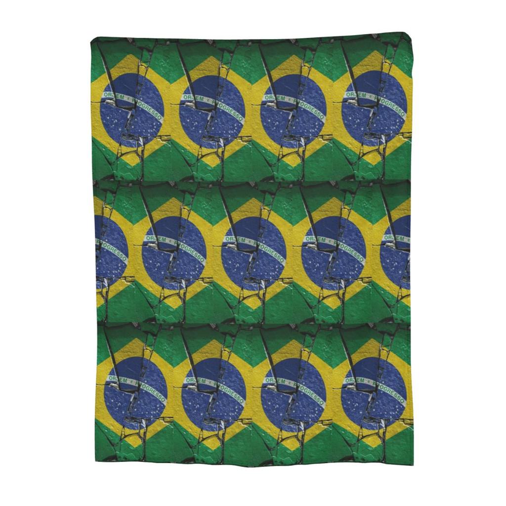 Brazil National Flag Blanket Soft Warm Flannel Throw Blanket Cover for Bed Living room Picnic Travel Home Couch