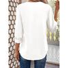Fashion Pure Color Minimalist Loose Pullover Tops Women's 2025 Spring New Arrival Commuter's All-Matching V Neck Chiffon Shirt Women
