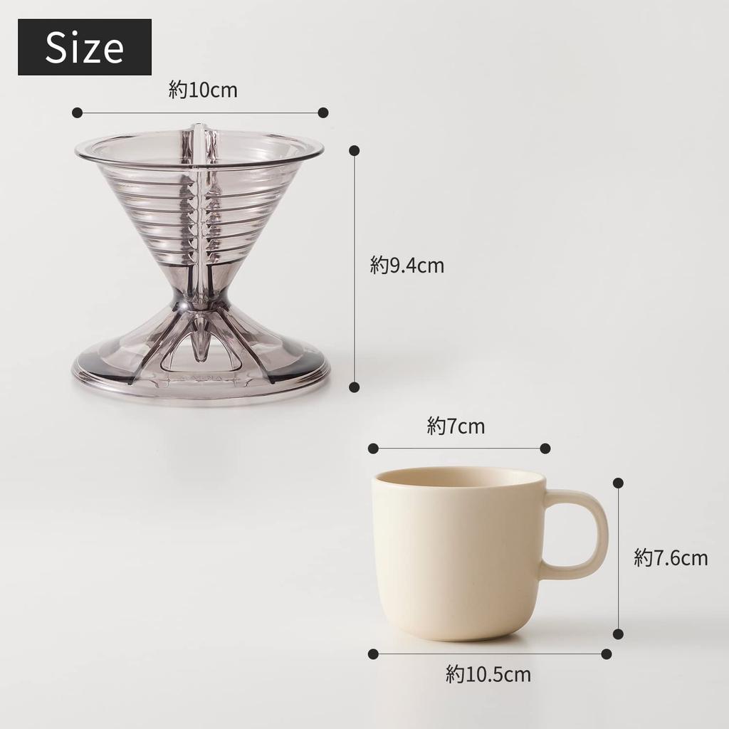 Marna Zestaw Dripper i Kubek Filiżanka do Kawy Gotowa do K767BK (1-2 filiżanki/130ml/Czarny) (z ulotką)