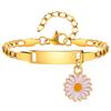 Custom Name Daisy Bracelet for Baby Kids Personalized Gold Plated Chain Flower Children's Jewelry Gift