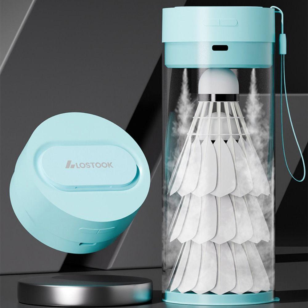 Efficient Shuttlecock Humidifier Steam Air Rechargeable Badminton Ball Steamer Blue White Keeps Moisturizing