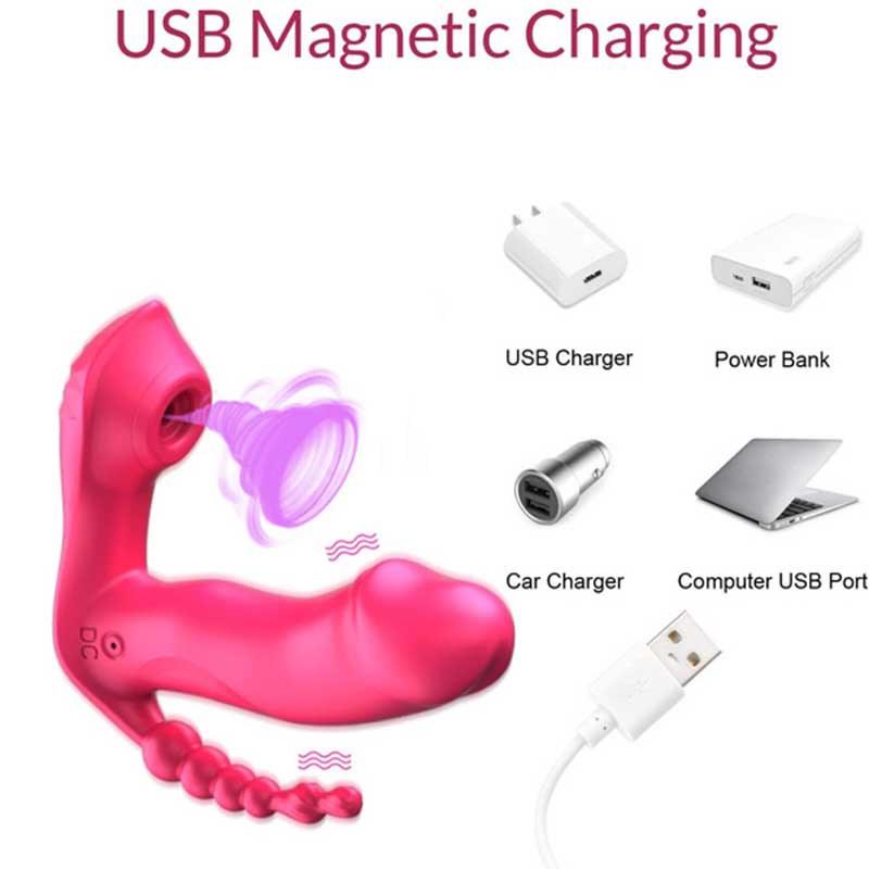 3 In 1 Wearable Butterfly Dildo Vibrator Female G-spot Stimulator Remote Control Vibrating Egg Masturbation Device Sex Toys for Women