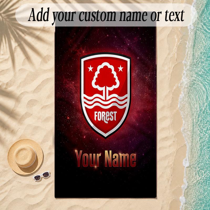 Beach TowelNottingham Forest FC Custom Name Text Personalized Soft Towel for Beach Pool Indoor Home Decor Gift