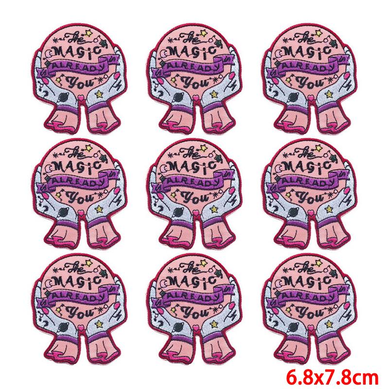 10 sztuk/partia hurtownia łatka haftowana żelazko na plastry na ubrania naszywki na ubrania kurtki wystrój aplikacja materiały szyć