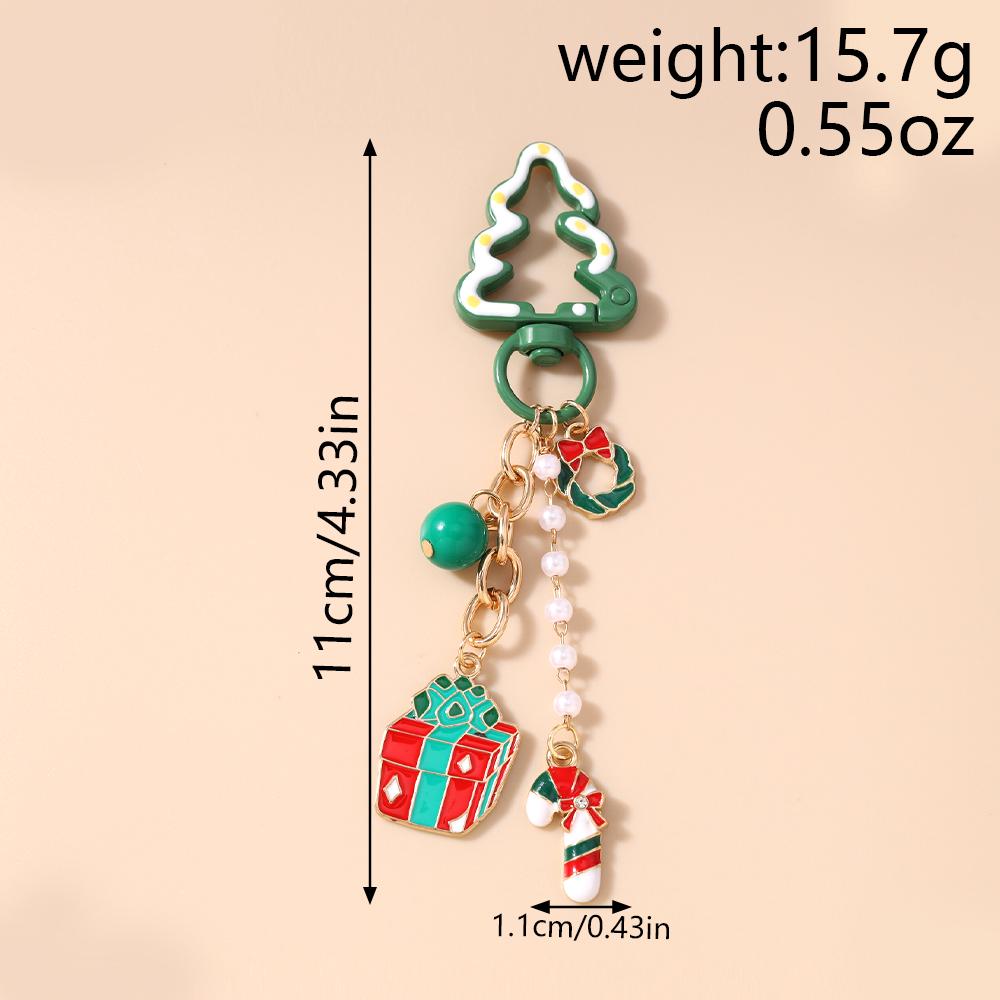 Fashion Christmas Keychain Women Girls Snowman Elk Key Ring Pendants for Handbag Decor DIY Key Chain New Year Gifts