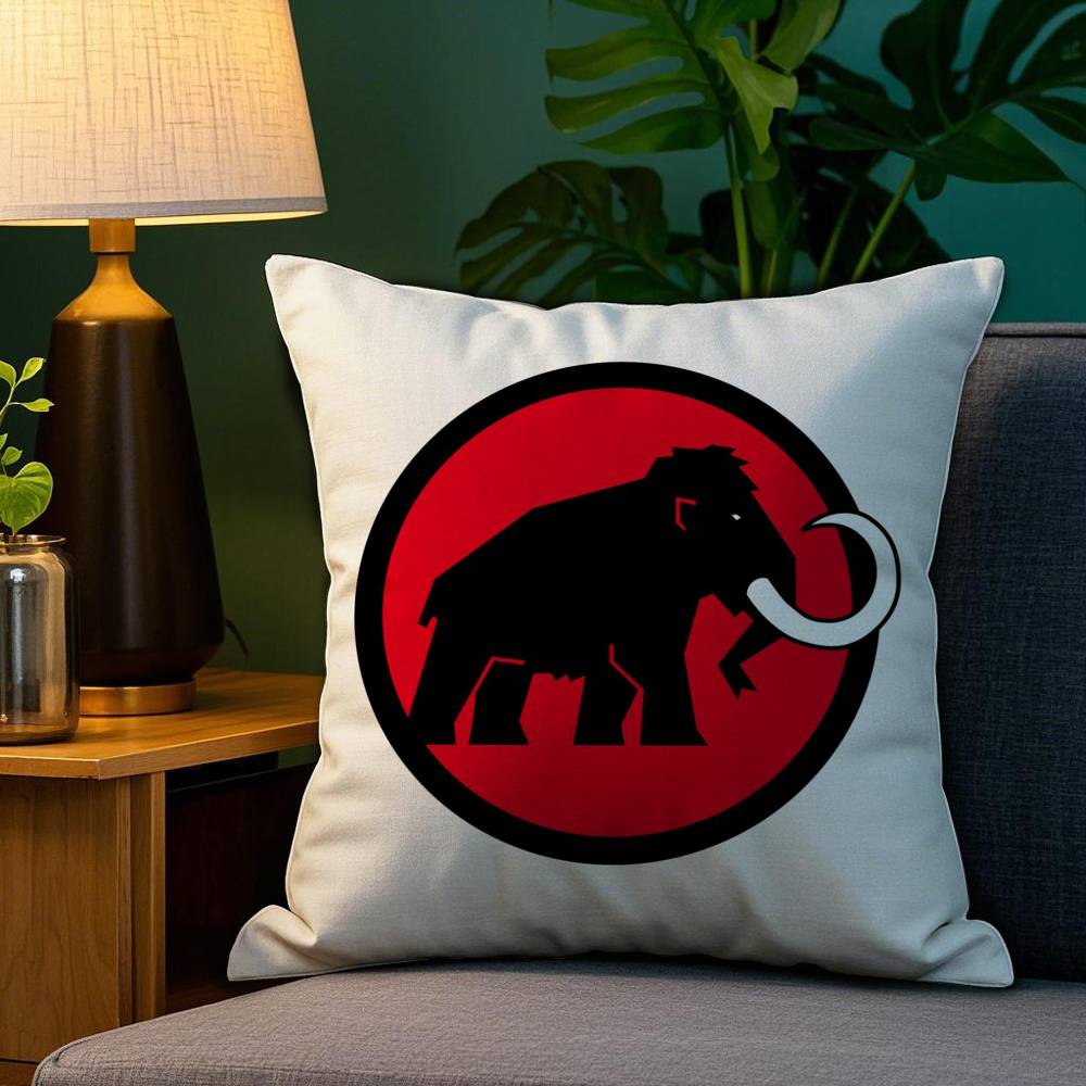 Logo MMAMMUT Brand Pillow Case Home Doublesided Printing Short Plush Colorfast Microfiber Cushion Cover