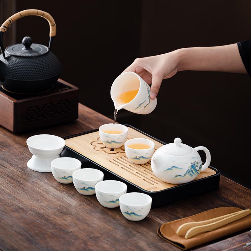 Jialang Mutton-Fat Jade White Porcelain Kung Fu Tea Set