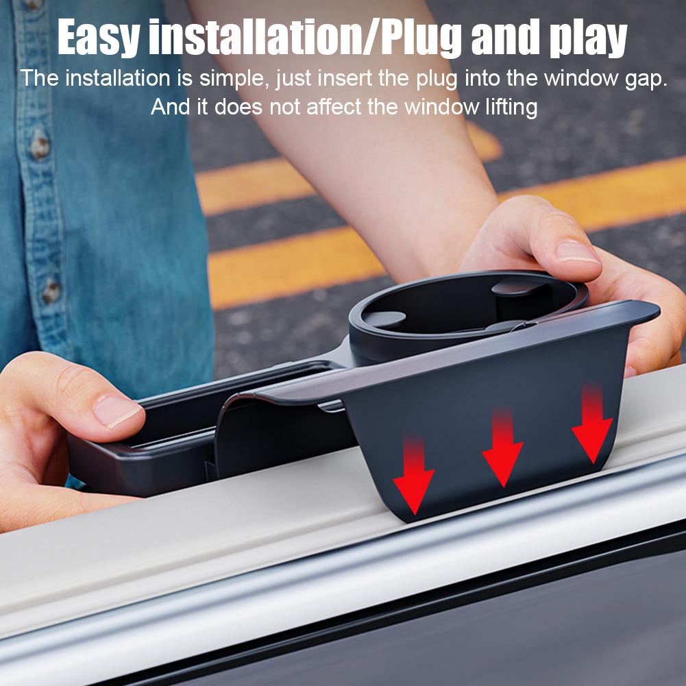 Car Window Rack Organizer Box with Cup Holder Drink Holder Window Phone Slot Hanging Storage Rack for Vehicle