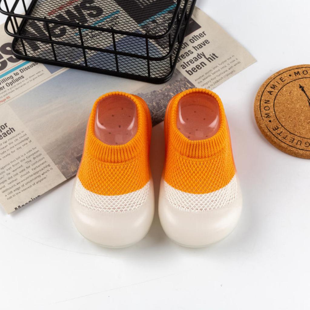 Lauflernschuhe für Babys, Socken-Krabbelschuhe mit weicher Sohle, Atmungsaktive Hausschuhe