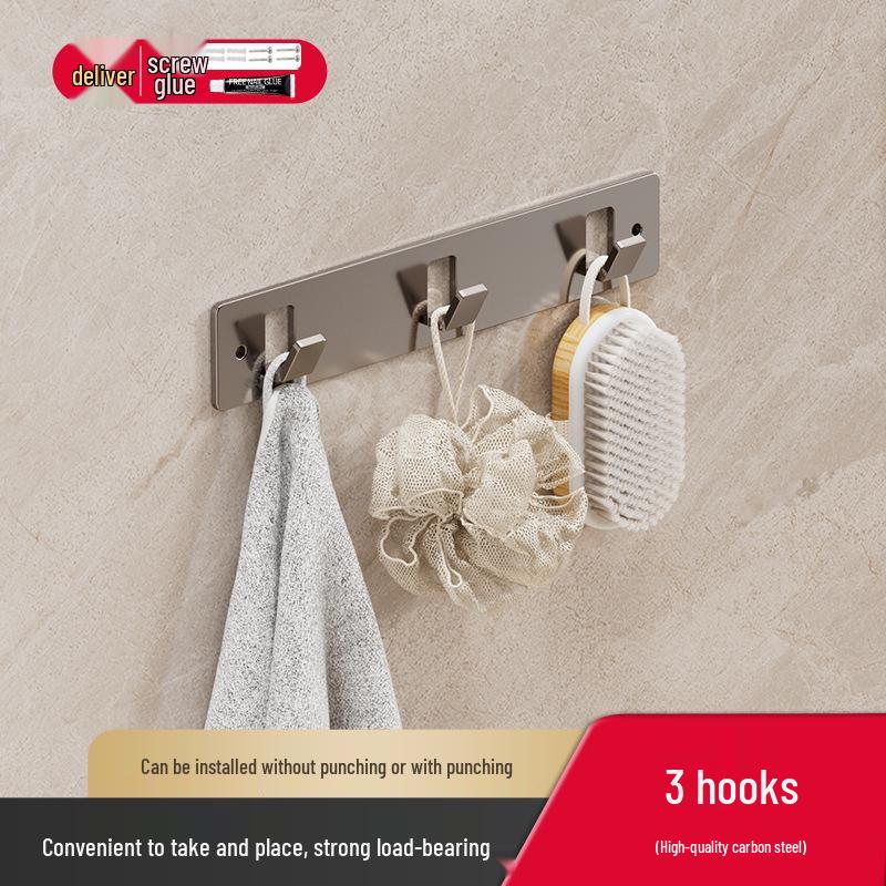 No-Drill Wall-Mounted Strong Entryway Coat & Hat Hook Rack