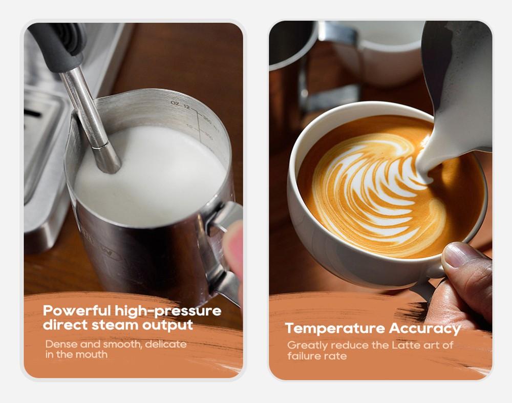 HiBREW H10A Semi Automatic Espresso Coffee Machine, 19Bar Pressure, Milk Frother