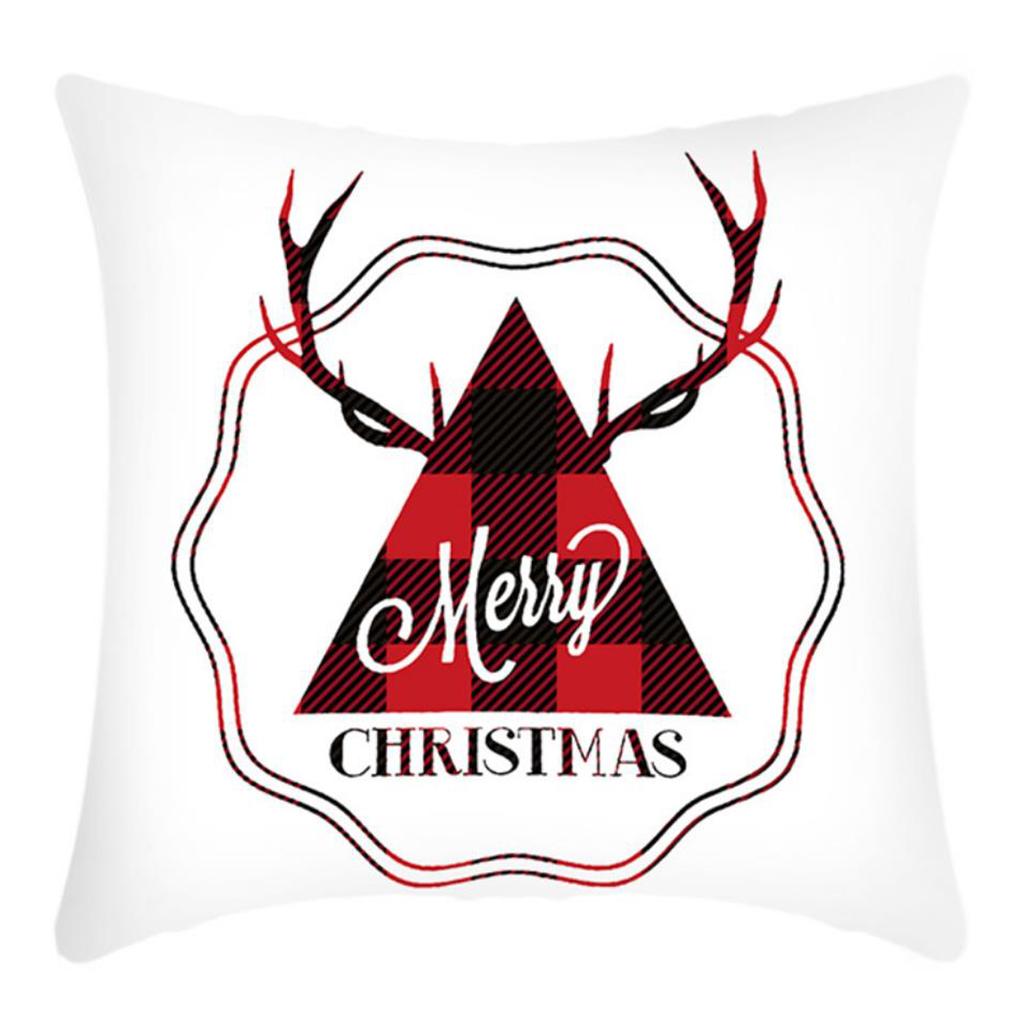 Cheap Christmas Pillowcase Set of 4 Cushion Cover 45X45cm for Home Bedroom Office Sofa Chair