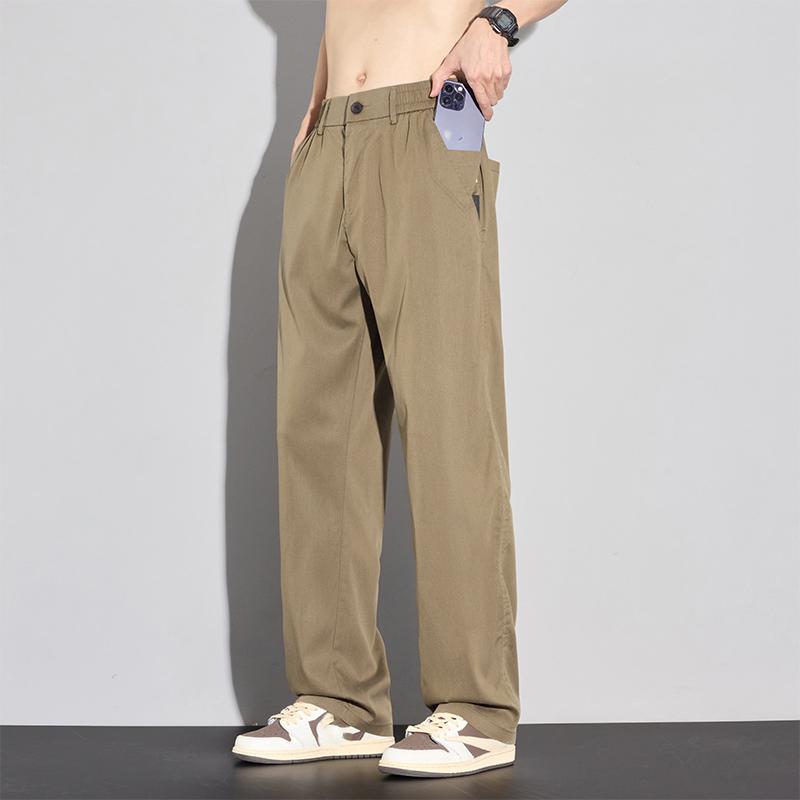 

Autumn Spring Summer Thin Men s Soft Lyocell Casual Pants Breathable Fashion Solid Color Simple Male Trousers Brand Clothing 38