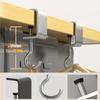 2pcs 360° Rotatable Steel Table Hooks - Detachable, Non-Destructive Installation for Office Desks, School Dormitories