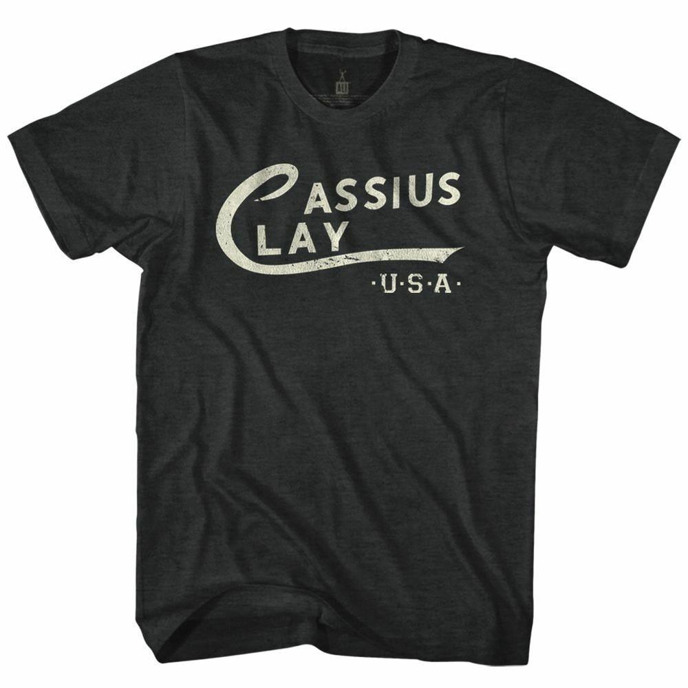 

Muhammad Ali Cassius Clay Logo Black Heather Adult T-Shirt 3XL