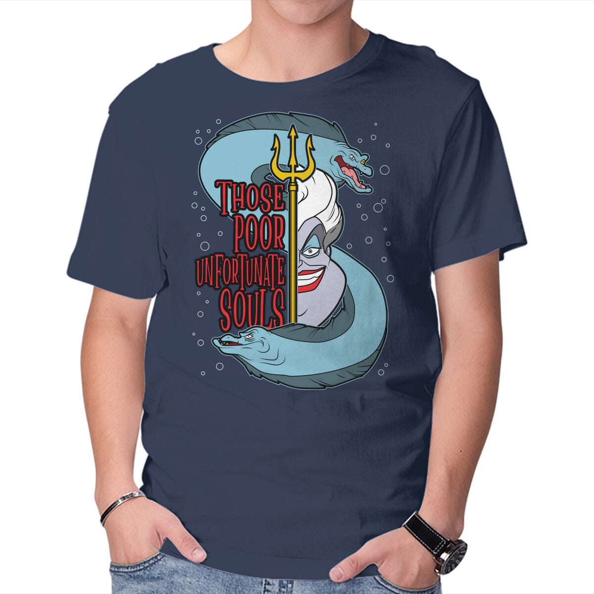 Unisex Crew Neck T-Shirt The Sea Witch Graphic Short Sleeve Casual Tee L