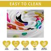 XCHI Happy Birthday Cake Gifts Colorful Balloons White Tablecloth Rectangle Washable Table Covers for Indoor Outdoor Dining Table Home Party