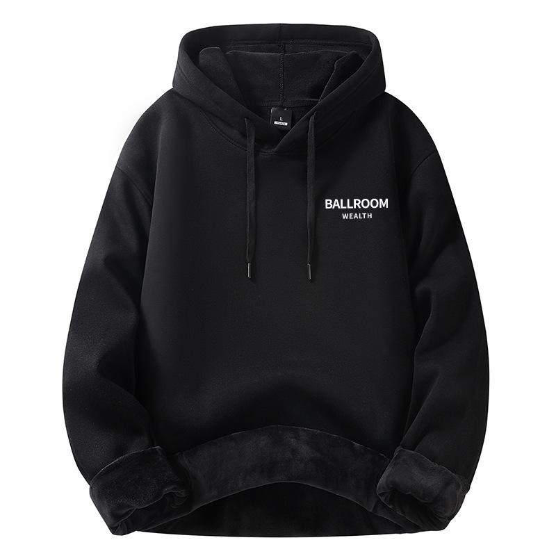 

Модная мужская толстовка с капюшоном, свитер мужской осенне-зимний, новый хлопок, пара моделей, утолщенная свободная куртка, куртка L: Recommended 110-65kg