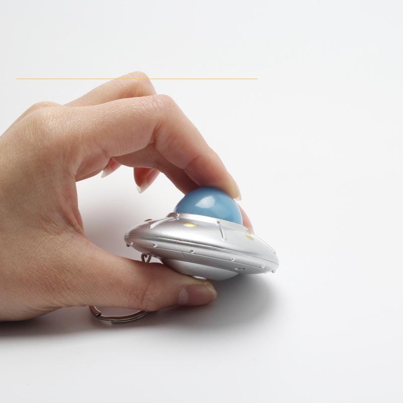 LED Flying Saucer Keychain: Sound & Light Pendant Gift for Kids