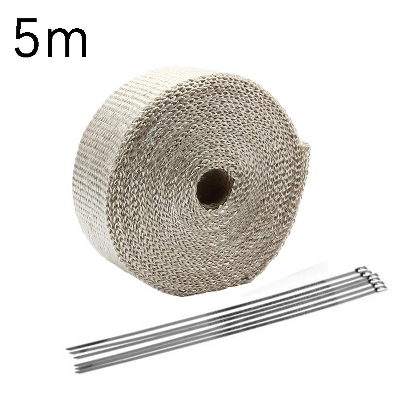 5M Roll Fiberglass Heat Shield Motorcycle Exhaust Thermal Tape Heat Wrap Resistant Downpipe For Motorcycle Car Accessories