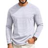 T-shirt décontracté à manches longues raglan et col rond pour homme